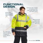 Men's Waterproof Hi-Vis Reflective Rain Jacket