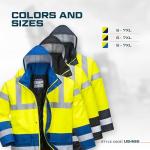 Men's Waterproof Hi-Vis Reflective Rain Jacket