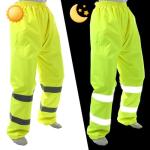 Jeere 3 Pack Hi Vis Rain Pants Waterproof Reflective Work Pants High Visibility Yellow 150D Heavy Duty Construction Rain Gear(L)
