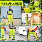 Jeere 3 Pack Hi Vis Rain Pants Waterproof Reflective Work Pants High Visibility Yellow 150D Heavy Duty Construction Rain Gear(L)