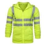 High Visibility Men's Hoodie with Reflective Stripes