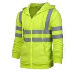 High Visibility Men's Hoodie with Reflective Stripes