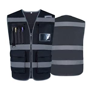 Hi-Vis Reflective Safety Vest with 8 Pockets