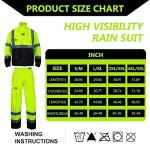 High Visibility Waterproof Rain Suit with Hood