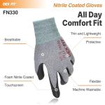 DEX FIT FN330 Nitrile Work Gloves, 3 Pairs