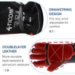 TICONN 16" Heat-Resistant Welding Gloves - Black/Red