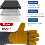 TICONN 14" Fireproof Welding Gloves - Heat Resistant