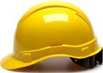 Pyramex Yellow Cap Style Hard Hat with Ratchet Suspension