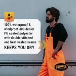 Hi-Vis Waterproof Bib Pants for Men - Orange