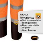 Hi-Vis Waterproof Bib Pants for Men - Orange