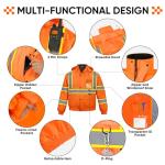 TICONN Hi-Vis Waterproof Safety Rain Jacket