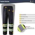 Hi-Vis Waterproof Rain Pants with Reflective Strips