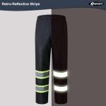 Hi-Vis Waterproof Rain Pants with Reflective Strips