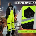Hi-Vis Yellow Insulated Waterproof Bib Overalls