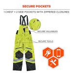 High Visibility Insulated Thermal Bib Overalls, 4XL
