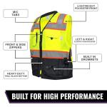 Premium High-Visibility Surveyors Safety Vest with Pockets