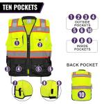 Premium High-Visibility Surveyors Safety Vest with Pockets