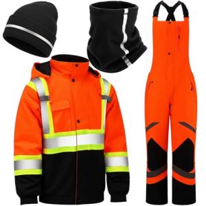 Hi-Vis Waterproof Thermal Rain Suit Set for Men