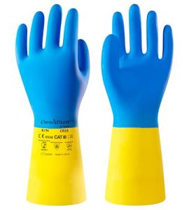 Heavy-Duty Neoprene Rubber Gloves, 2 Pairs