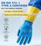 Heavy-Duty Neoprene Rubber Gloves, 2 Pairs