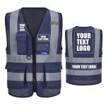 Custom Logo High Visibility Navy Safety Vest