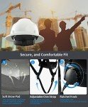 LANON White Full Brim Hard Hat - OSHA Approved