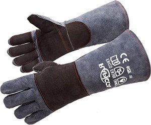 Heat Resistant Fireplace Gloves - Dark Grey 16