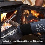 Heat Resistant Fireplace Gloves - Dark Grey 16