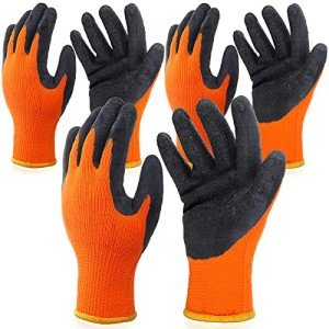 Heat Resistant Gloves - 3 Pairs, Orange & Black