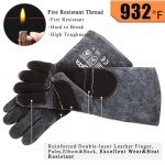 Heat Resistant Fireplace Gloves - Dark Grey 16
