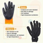 Heat Resistant Gloves - 3 Pairs, Orange & Black