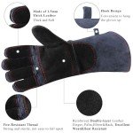 Heat Resistant Fireplace Gloves - Dark Grey 16