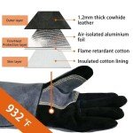 Heat Resistant Leather Welding Gloves for Outdoor Safety