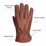 Brown Leather Work Gloves for Outdoor Tasks
