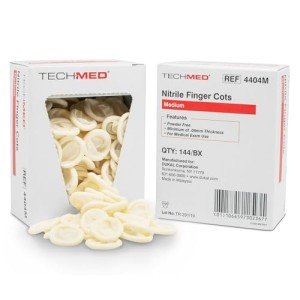 DUKAL Medium Nitrile Finger Cots - 144 Pack