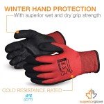 Red PVC Palm Winter Gloves - Size Medium