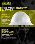 Pacific PPE White Hard Hat with Adjustable Suspension