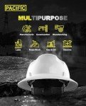 Pacific PPE White Hard Hat with Adjustable Suspension