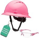 Pink Hard Hat with Safety Glasses for Women