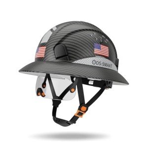 Full-Brim Hard Hat with Face Shield and Ratchet