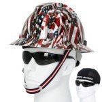 USA Flag Pattern Hard Hat with Liner & Visor