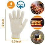 4 Pairs Heat Resistant Oven Gloves for Cooking