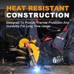 TOPDC 16-Inch Leather Welding Gloves for Safety