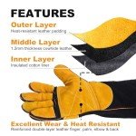 TOPDC 16-Inch Leather Welding Gloves for Safety