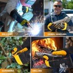 TOPDC 16-Inch Leather Welding Gloves for Safety