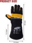 TOPDC 16-Inch Leather Welding Gloves for Safety