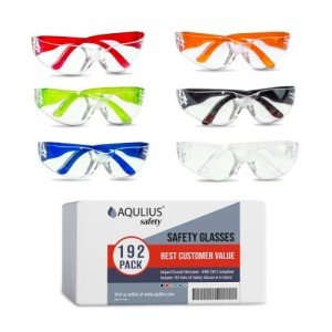 Aqulius 192 Pack Colorful Anti-Fog Safety Glasses