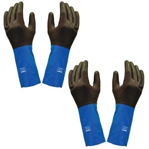 Industrial Strength Neoprene Chemical Resistant Gloves (2 Pairs)