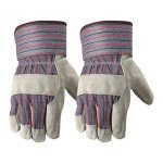 Men's Heavy Duty Leather Work Gloves - 2 Pairs