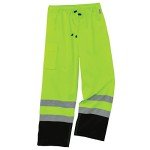 Ergodyne Hi-Vis Rain Pants, Black Bottom, Large